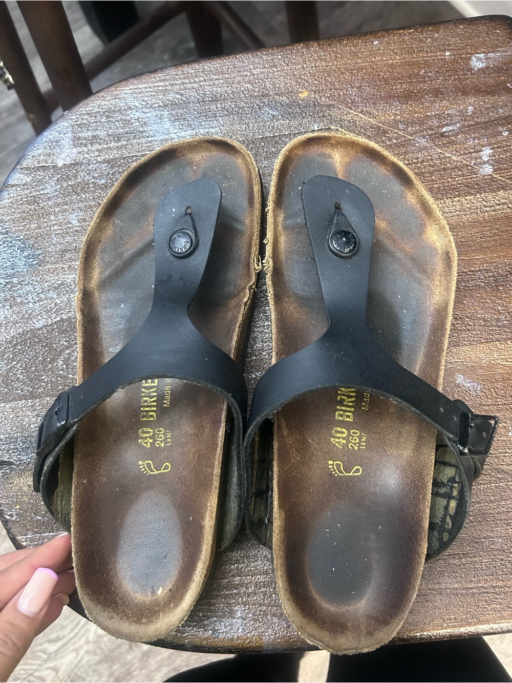 Birkenstock Black Thong Footbed Sandals